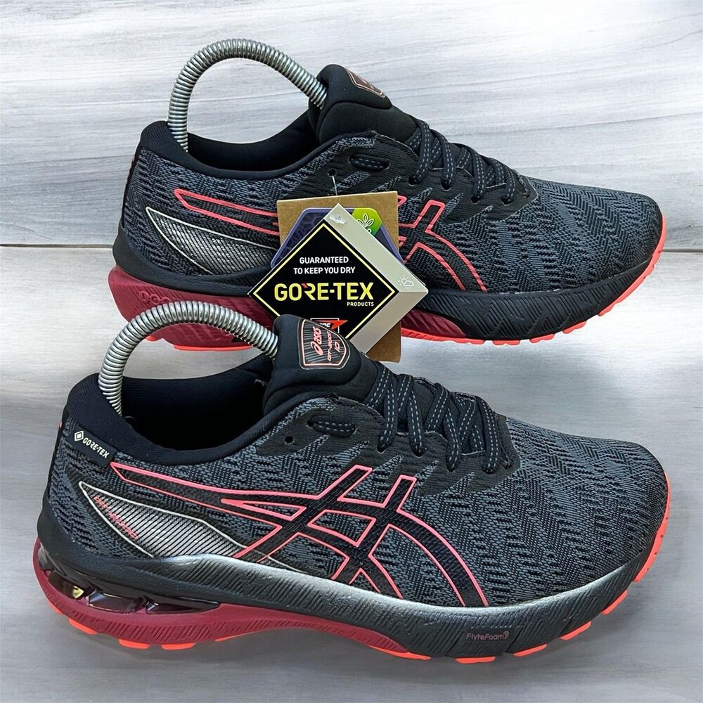 ASICS GT-2000 10 GTX Gore-Tex Womens 8 Running Shoes Carrier Grey/Black Sneakers